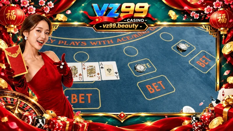 Các trò chơi casino phổ biến tại VZ99 như Baccarat, Roulette, Blackjack, Sic Bo và Rồng Hổ.